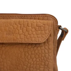 Manfield Cognac leren croco clutch^ Clutches