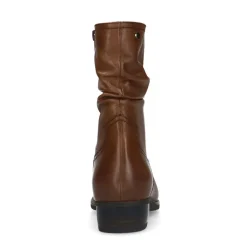 No Stress Cognac leren enkellaarsjes^DAMES Enkellaarsjes