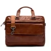 Manfield Cognac leren laptoptas 16 inch^ Laptoptassen