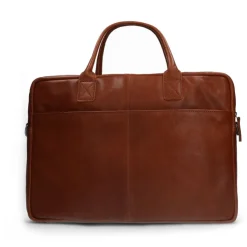 Manfield Cognac leren laptoptas 17 inch^ Laptoptassen
