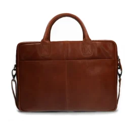 Manfield Cognac leren laptoptas 17 inch^ Laptoptassen