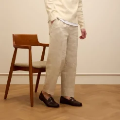 Manfield Cognac leren loafers^Heren Loafers