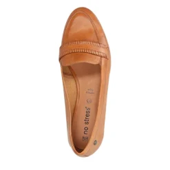 No Stress Cognac leren loafers^DAMES Loafers