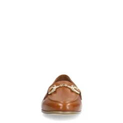 No Stress Cognac leren loafers met gouden chain^DAMES Loafers