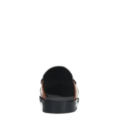 Manfield Cognac leren muiltjes met witte details^DAMES Loafers