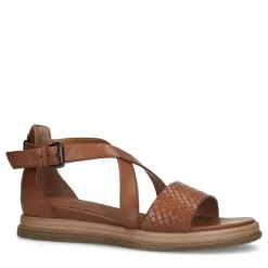 No Stress Cognac leren sandalen^DAMES Sandalen
