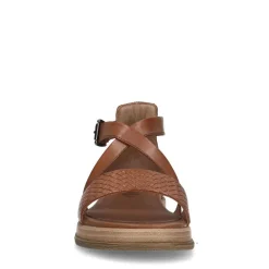No Stress Cognac leren sandalen^DAMES Sandalen