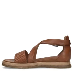 No Stress Cognac leren sandalen^DAMES Sandalen