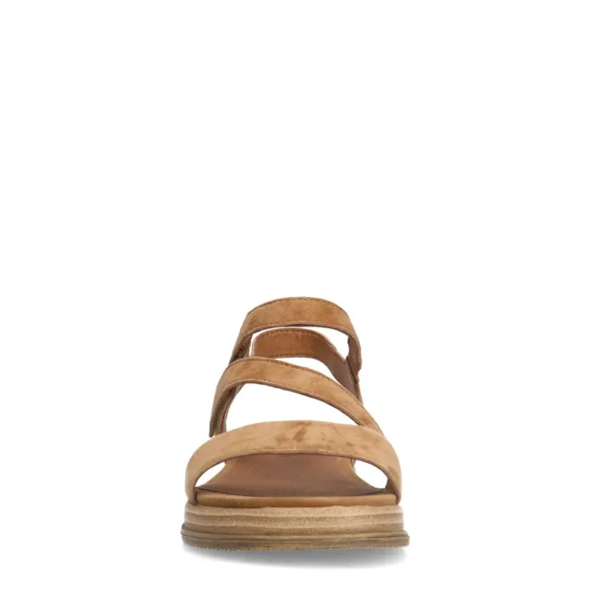No Stress Cognac leren sandalen^DAMES Sandalen