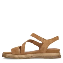 No Stress Cognac leren sandalen^DAMES Sandalen