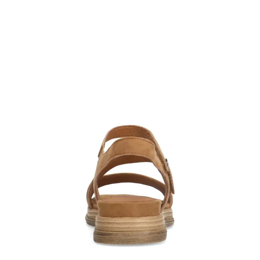 No Stress Cognac leren sandalen^DAMES Sandalen