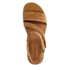 No Stress Cognac leren sandalen^DAMES Sandalen