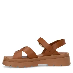Manfield Cognac leren sandalen^DAMES Sandalen