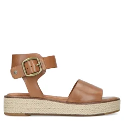 No Stress Cognac leren sandalen^DAMES Sandalen