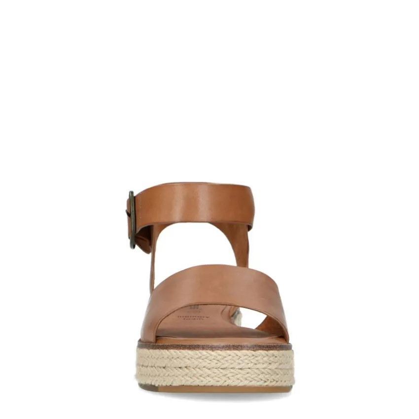 No Stress Cognac leren sandalen^DAMES Sandalen