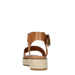 No Stress Cognac leren sandalen^DAMES Sandalen