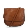 Manfield Cognac leren schoudertas^ Schoudertassen