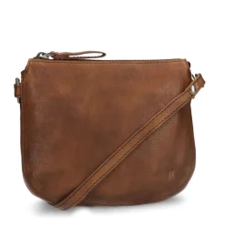 Manfield Cognac leren schoudertas^ Schoudertassen