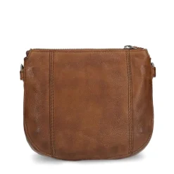 Manfield Cognac leren schoudertas^ Schoudertassen