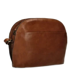 Manfield Cognac leren schoudertas^ Schoudertassen