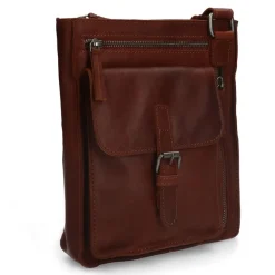 No Stress Cognac leren schoudertas^Heren Heren Tassen|Schoudertassen