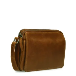 No Stress Cognac leren schoudertas^Heren Heren Tassen|Schoudertassen