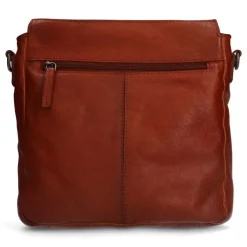 Manfield Cognac leren schoudertas^ Schoudertassen