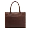 Manfield Cognac leren shopper^ Shoppers