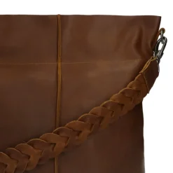 Manfield Cognac leren shopper met hengsel^ Shoppers