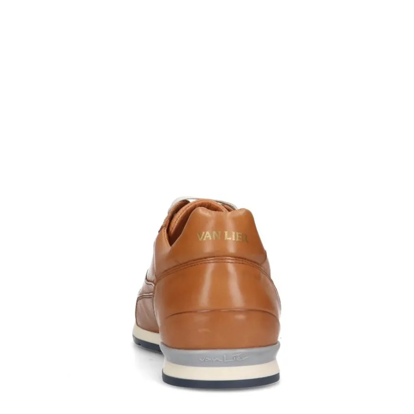 Van Lier Cognac leren sneakers^Heren Sneakers