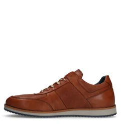 Manfield Cognac leren sneakers^Heren Sneakers