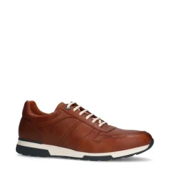 Van Lier Cognac leren sneakers^Heren Sneakers
