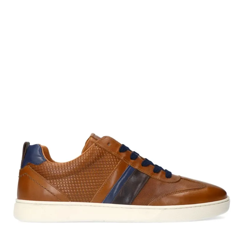 No Stress Cognac leren sneakers^Heren Sneakers