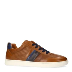 No Stress Cognac leren sneakers^Heren Sneakers