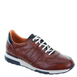 Manfield Cognac leren sneakers^Heren Sneakers
