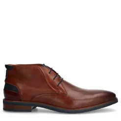 Van Lier Cognac leren veterboots^Heren Veterschoenen