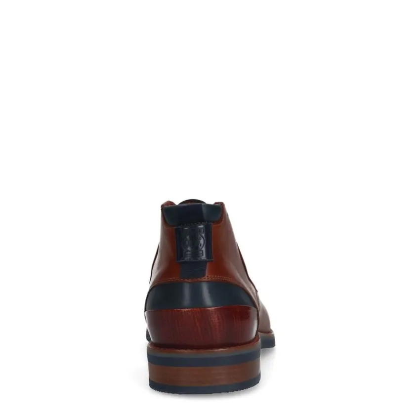 Van Lier Cognac leren veterboots^Heren Veterschoenen