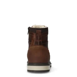 Manfield Cognac leren veterboots^Heren Boots