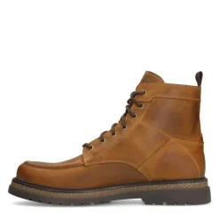 Manfield Cognac leren veterboots^Heren Boots
