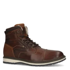 Manfield Cognac leren veterboots^Heren Boots