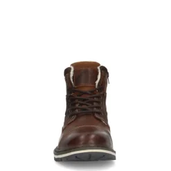Manfield Cognac leren veterboots^Heren Boots