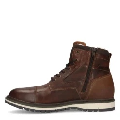 Manfield Cognac leren veterboots^Heren Boots