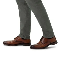 Manfield Cognac leren veterschoenen^Heren Veterschoenen