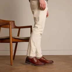 Manfield Cognac leren veterschoenen^Heren Veterschoenen
