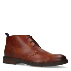Van Lier Cognac leren veterschoenen^Heren Veterschoenen