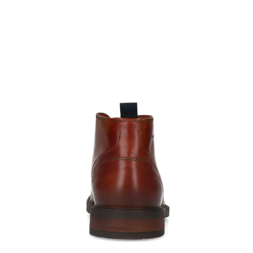 Van Lier Cognac leren veterschoenen^Heren Veterschoenen