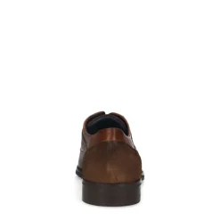 Manfield Cognac leren veterschoenen^Heren Veterschoenen