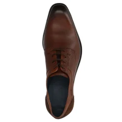 Manfield Cognac leren veterschoenen^Heren Veterschoenen