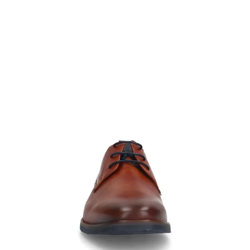 Van Lier Cognac leren veterschoenen^Heren Veterschoenen