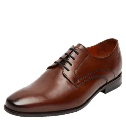 Van Lier Cognac leren veterschoenen^Heren Veterschoenen